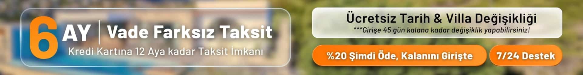 Vade Farksız 6 Taksit İmkanı - Akdenizvillam